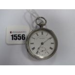 A Hallmarked Silver Pocket Watch, Chester 1899, white enamel dial 'J. Greaves, Sheffield' Roman