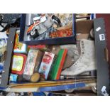 A Box of Mid XX Century and Later Toys and Associated Items, including two Burbank 'Jack In a Box'/