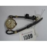 Tudor; A 9ct Gold Cased Ladies Wristwatch, the signed dial with Arabic markers and seconds