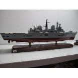 A Super Detailed Model of a Royal Navy Invincible Class Light Aircraft Carrier, possibly by Bravo