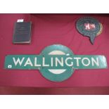 A Metal Enamelled Totem for ''Wallington'' Railway Station - Made by Mead Mclean/ London.