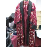 Tailors 'Regals of Kowloon, Hong Kong' Kimono Jacket, with black brocade collar and cuffs; another