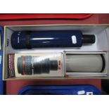 Hyperion 68° 21mm Modular Eyepiece; a Celestron 8-24mm 200mm eyepiece (both boxed), and a Meade 8