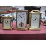 Lionel Peck of London, Wm Widdop, and Schatz carriage clocks. (3)