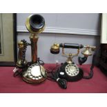 Two Reproduction Vintage Style Telephones, including candlestick type. (2)