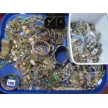 A Mixed Lot of Assorted Gilt and Other Costume Jewellery, including bangles, rings and necklaces,