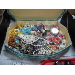 A Quantity of Costume Jewellery, ten compacts.