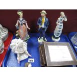 Four Royal Worcester Figurines by Kenneth Potts 'Camille' and 'L' Etude' (damages), Jeanne,