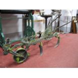 Cast Iron Agricultural Plough, approximately 216cm long.