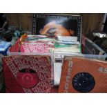 LP's and 45rpm's - Brian Ferry, Kinks, Spencer Davis, Rod Stewart etc:- One Box