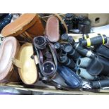 Binoculars: Carl Wetzlar F-7667 10 x 50 Heron, Regent 10 x 50, Coppock 8 x 30 Omega, Bresser Royal