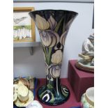 A Moorcroft Pottery Prestige Vase. decorated with the "Inviting Iris" pattern, designed by Rachel