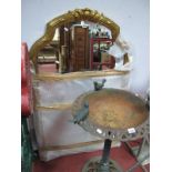 A XIX Century Style Gilt Mirror, with arched shaped top and reeded decoration (damaged).