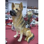 A Large Beswick Seated Alsatian Dog, 35cm high.