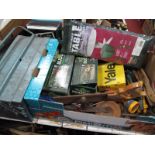 Blagdon Budget Water Garden Pumps, tools, yale door handles etc:- One Box and One Tin.