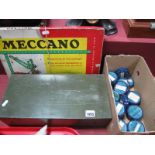 A c.1960's Boxed Meccano Set No 3, appears complete; twenty small tins of further Meccano parts plus