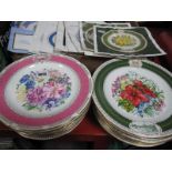 Chelsea Flower Show Porcelain Year Plates, two Royal Botanic Gardens Kew year plates (some with