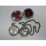 Smiths Empire Vintage Openface Pocketwatch; an Ingersoll openface pocketwatch and two protective