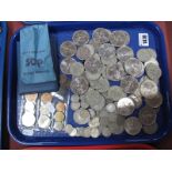 Coins. 1953 in plastic sleeve, Charles and Diana crowns, halfcrowns, other post 1947 silver