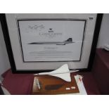 Concorde Print, BOAC, signed by the pilot Mike Bannister, model of Concorde, Concorde cabin