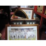 A Quantity of Prints, mirrors, Venetian scene watercolour:- One Box