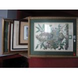 Furber Calendar Prints, watercolour, Exotic Beach Shack, 35 x 26cm; two Glyn Martin signed prints
