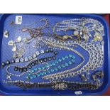 Vintage and Later Costume Necklace, including bracelets and clip earrings, a ring, etc; together