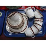 Royal Grafton Bone China Tea Service, of twenty-one pieces including cups, saucers and tea plates,