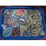 Cast Brass Oval Canal Plaques, and horse brasses:- One Tray