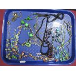 A Selection of Victorian and Later Bead Necklaces:- One Tray