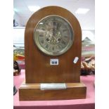 Late XIX Century Dome Cased Mantel Clock, 'S.F.A.I' to brass eight day movement, presentation plaque