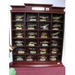 Danbury Mint, The Anglers Showcase, of twenty four different types of fish mounted in a cabinet.
