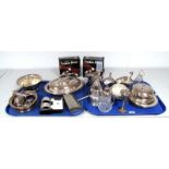 A Mixed Lot of Assorted Plated Ware, including muffin dish, five bar toast rack, oval lidded