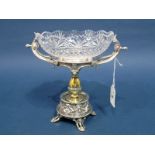 An Elkington & Co Plated Pedestal Dish on Stand, of shaped design detailed with cherubs, with twin