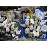 Novelty Condiments, butter dish and cover, tea service, etc:- Two Trays