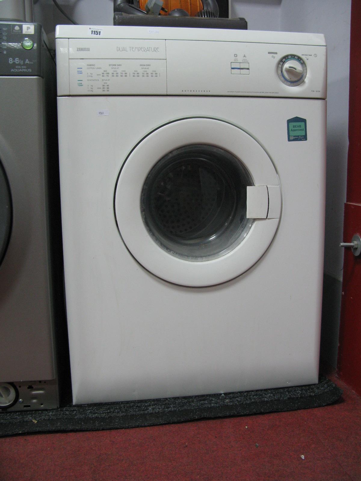 A Zanussi Dual Temperature Tumble Dryer.