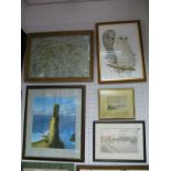 L. Scott Watercolour Lady's Bridge, signed lower left, watercolour of Stanage Pole, Sheffield, L.