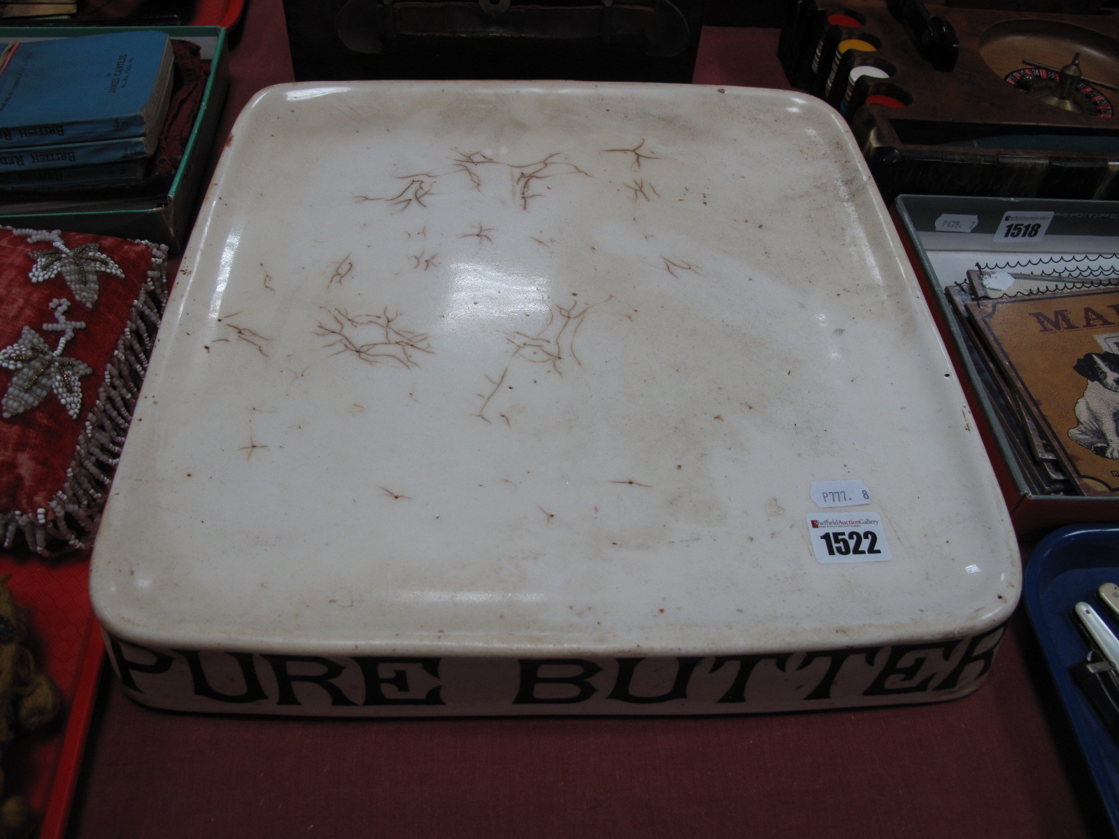 Advertising - Parnall & Sons of Fishponds, Bristol. Shops 'Pure Butter' slab in white pottery with