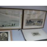 Laura Knight, Pastoral Landscapes, pair of colour prints, 34 x 49cm (foxing); Alfred Louis Brunet