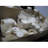 Cream Circa 1930's Picnic Ware, including Bandalasta picnic box, cup and saucers, condiment sets,