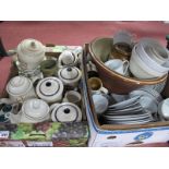 Stoneware Pancheon, kitchen storage jars, Harvest tea and coffee pots, dinner wares, cup, etc:-