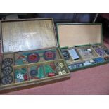 A Meccano Pre-War No. 5 Set, in its original wood hinged case, contents a mixture of pre and post