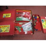 Three Post War Meccano Sets, No. 3 and No's 2A and 6A accessory outfits - boxed. Contents