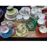 A Collection of Aynsley China Cups and Saucers, various patterns, Foley coffee pot (associated lid);