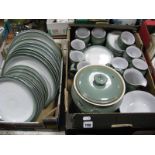 A Quantity of Denby Twin Tone Tea and Dinner Wares, in pale green and white including two