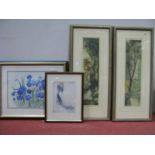Chabridon, Pair Early XX Century French Signed Coloured Etchings Eau Forte Originale 'Le Chateau'