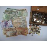 An Interesting Collection of Predominantly Foreign Coins and Banknotes- Redeemable items noted