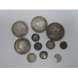 An Interesting Collection of Coins- Including Queen Victoria double florin 1887, half crown 1842,