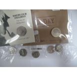 Seven Royal Mint United Kingdom BU Coins, including two pounds coin 2019 D-Day, fifty pence coin