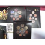 Three Royal Mint United Kingdom BU Coin Collections, 2008, including Emblems of Britain.